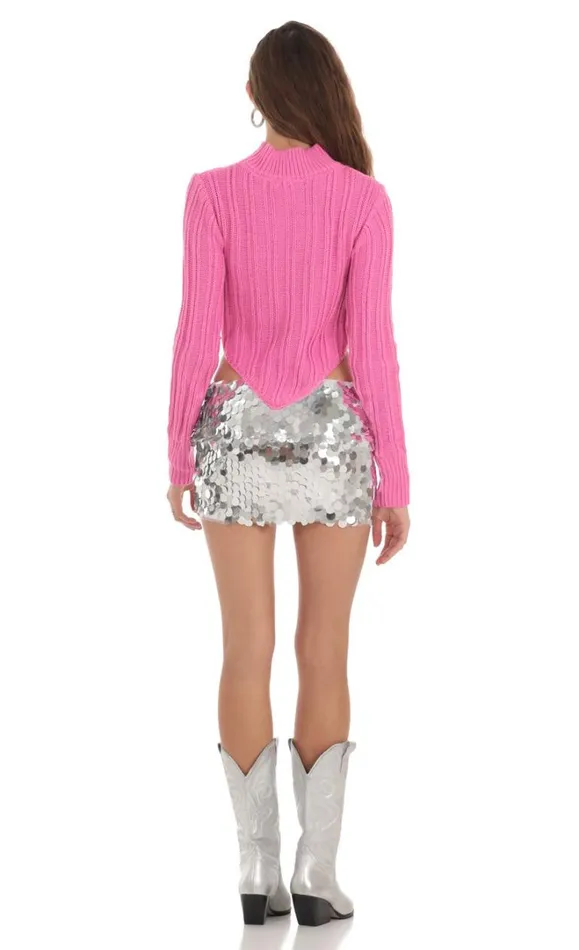 Big Sequin Skirt Silver Women LUCY IN THE SKY Skirts Big Sequin Skirt Silver Women LUCY IN THE SKY Skirts