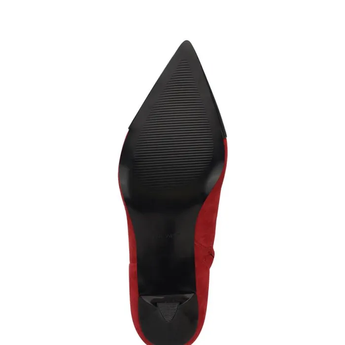 Birgy Pointy Cap Toe Dress Booties Red Suede Women Nine West Boots and Booties Birgy Pointy Cap Toe Dress Booties Red Suede Women Nine West Boots and Booties