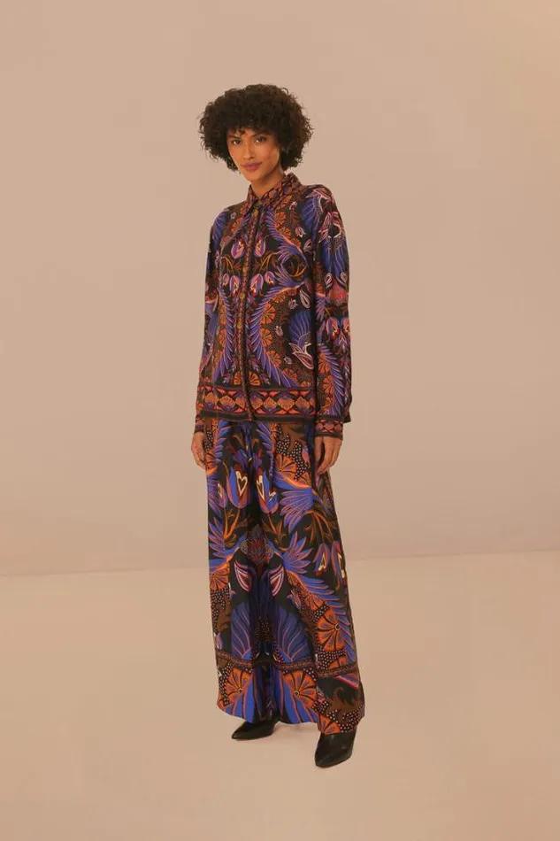 Black Heart Forest Lenzing Ecovero Viscose Wide Pants Women FARM Rio Pants
