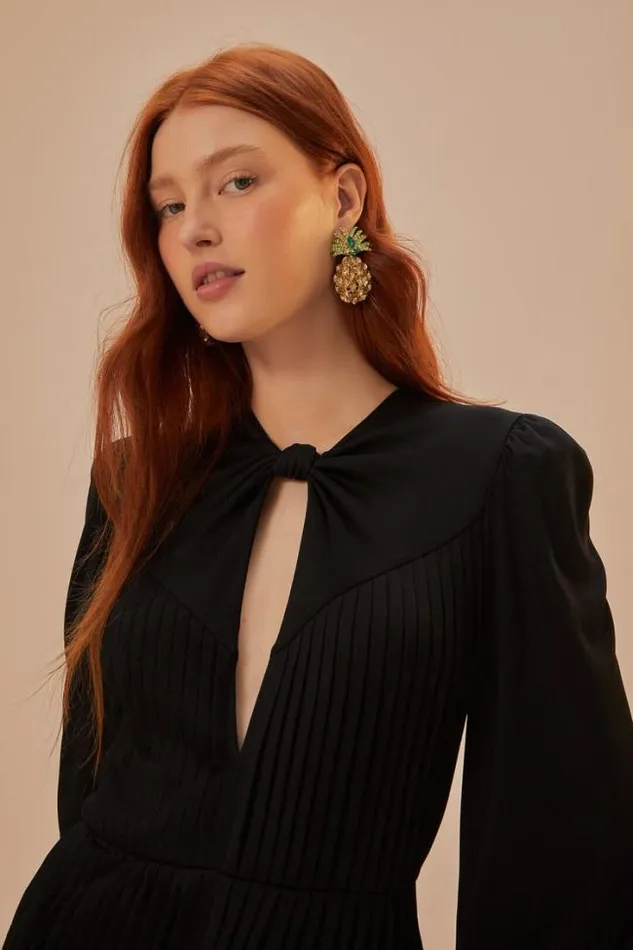 Black Long Sleeve Knot Jumpsuit Women FARM Rio Jumpsuits