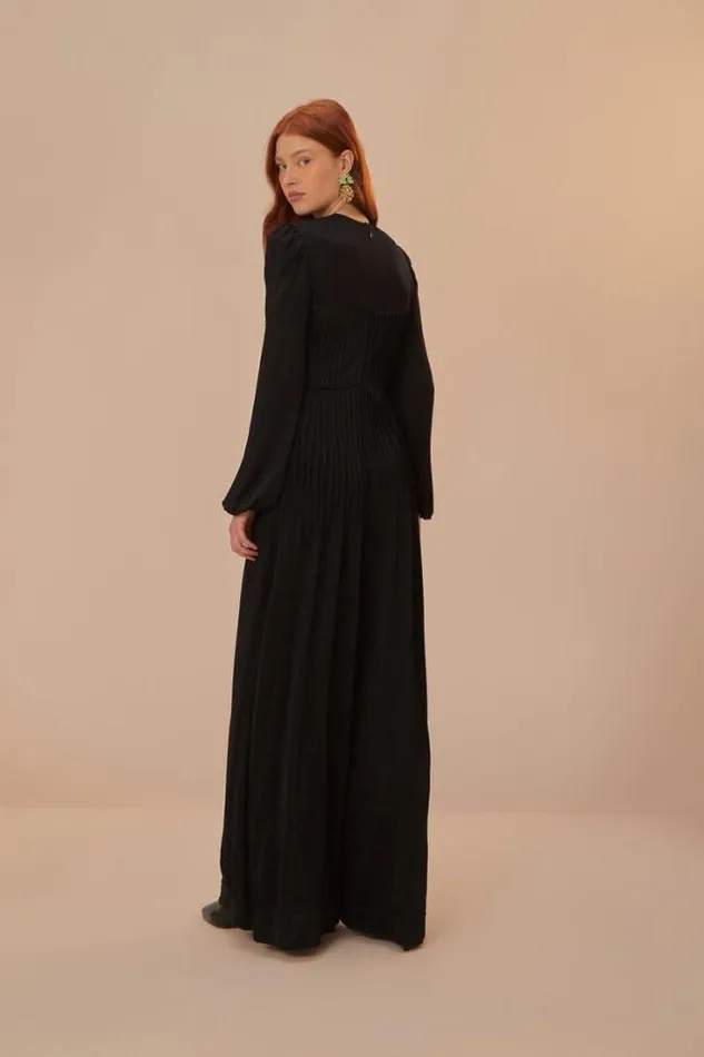 Black Long Sleeve Knot Jumpsuit Women FARM Rio Jumpsuits
