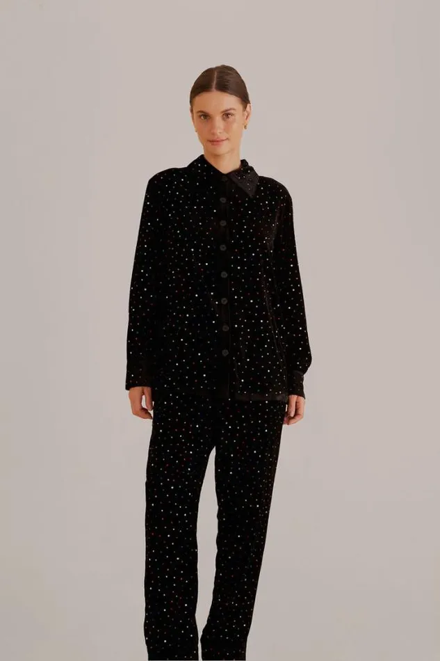 Black Velvet Pants Women FARM Rio Pants