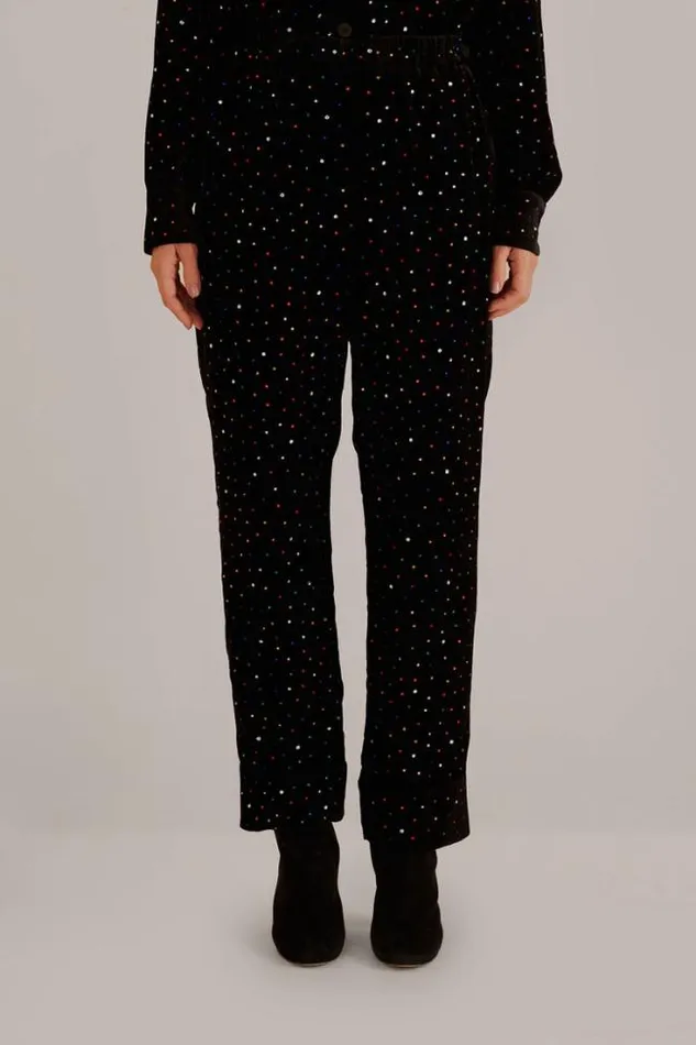 Black Velvet Pants Women FARM Rio Pants