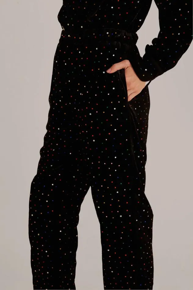 Black Velvet Pants Women FARM Rio Pants