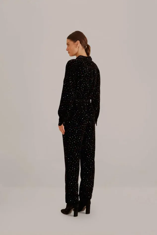 Black Velvet Pants Women FARM Rio Pants