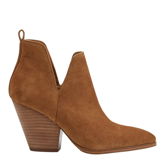 Booties Marc Fisher Women Tanilla Heeled Bootie Camel Suede