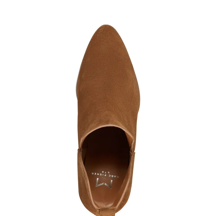 Booties Marc Fisher Women Tanilla Heeled Bootie Camel Suede