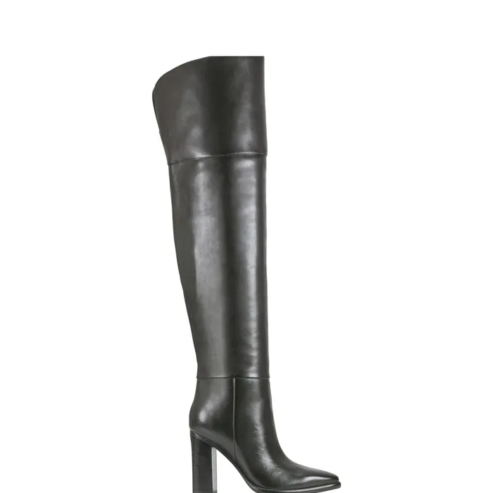 Boots and Booties Lasli Over the Knee Boot Black Leather 8211 Marc Fisher Women