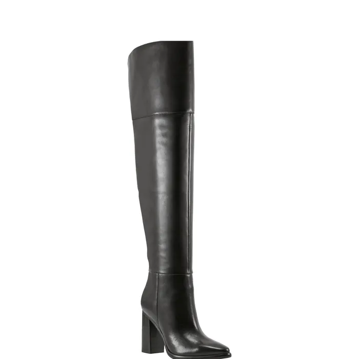 Boots and Booties Lasli Over the Knee Boot Black Leather 8211 Marc Fisher Women