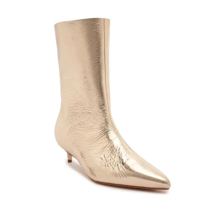 Boots Gail Smashed Metallic Bootie Gold Schutz Shoes Booties