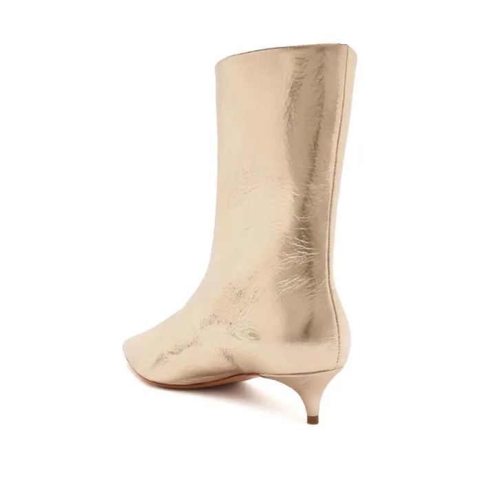 Boots Gail Smashed Metallic Bootie Gold Schutz Shoes Booties
