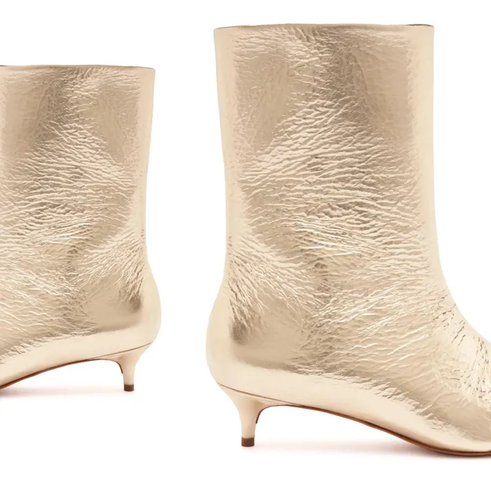 Boots Gail Smashed Metallic Bootie Gold Schutz Shoes Booties
