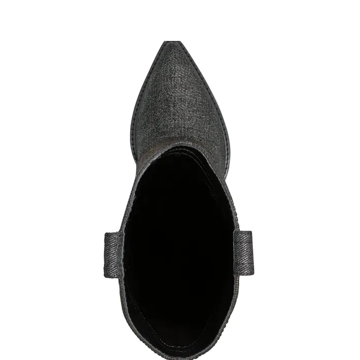 Boots Women Harlo Foldover Western Boot Black Metallic Denim Marc Fisher