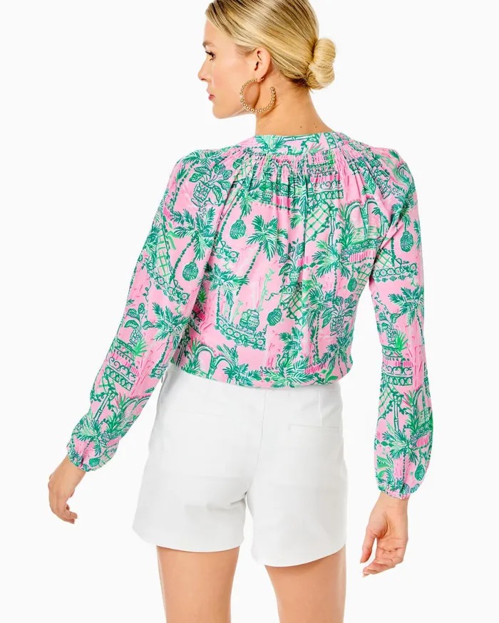Bottoms Women Lilly Pulitzer 5034 Alessi Stretch Short Resort White