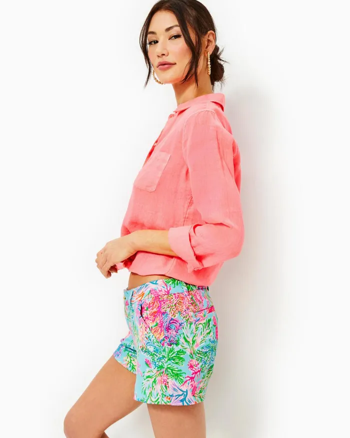 Bottoms Women Lilly Pulitzer 5034 Callahan Knit Short Celestial Blue Cay To My Heart Bottoms Women Lilly Pulitzer 5034 Callahan Knit Short Celestial Blue Cay To My Heart
