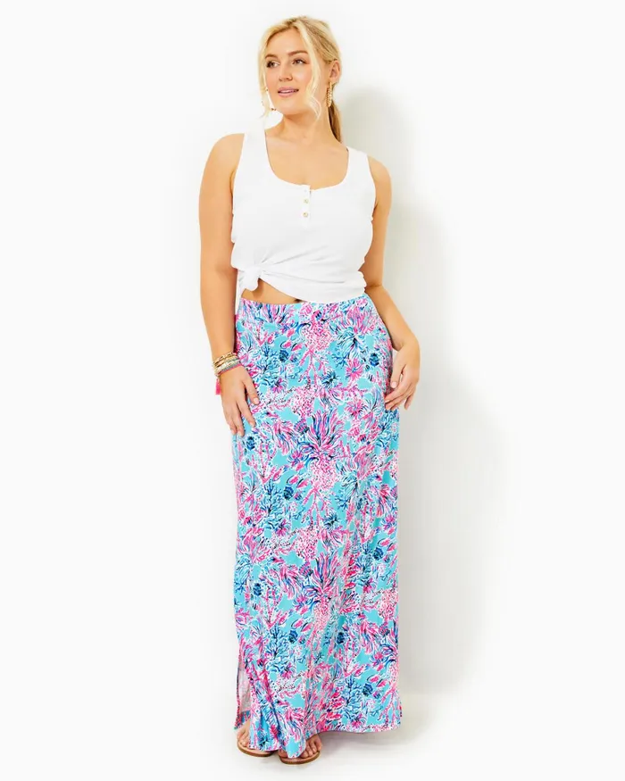 Bottoms Women Lilly Pulitzer Adea Maxi Skirt Celestial Blue Seek And Sea Bottoms Women Lilly Pulitzer Adea Maxi Skirt Celestial Blue Seek And Sea