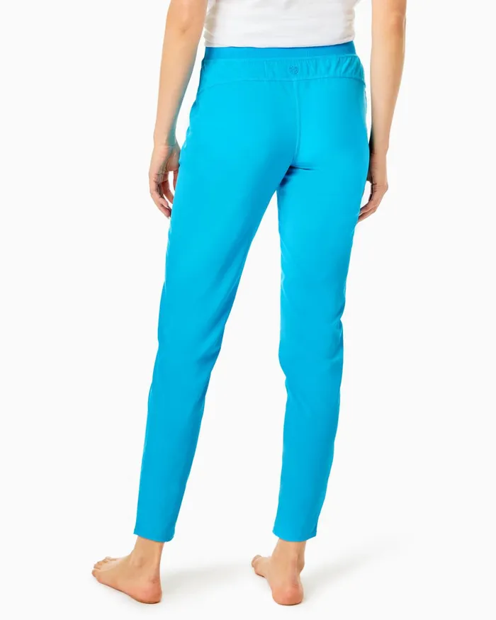 Bottoms Women Lilly Pulitzer UPF 50 Luxletic 28034 Run Around Pant Cumulus Blue