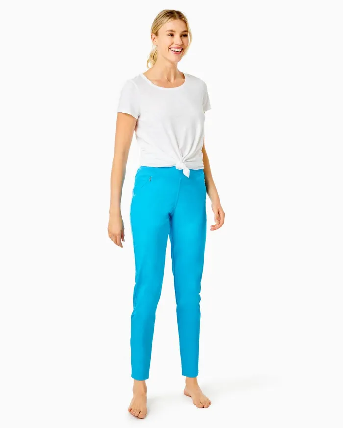 Bottoms Women Lilly Pulitzer UPF 50 Luxletic 28034 Run Around Pant Cumulus Blue Bottoms Women Lilly Pulitzer UPF 50 Luxletic 28034 Run Around Pant Cumulus Blue