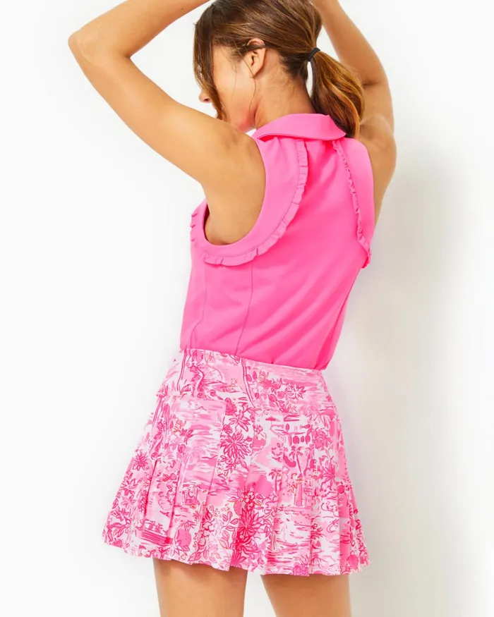 Bottoms Women Lilly Pulitzer UPF 50 Luxletic Annora Skort Peony Pink Seaside Scene