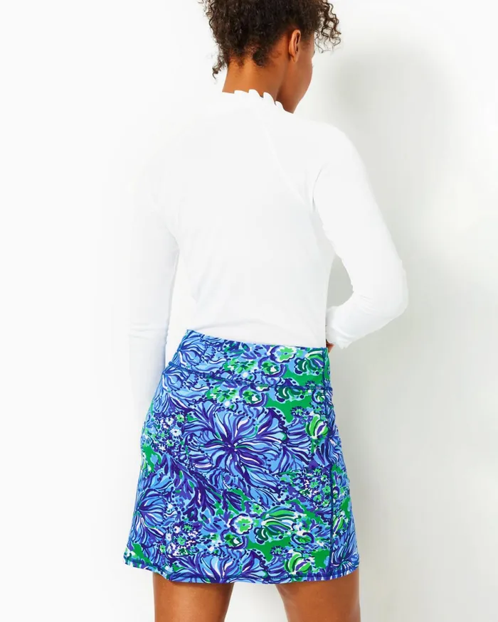 Bottoms Women Lilly Pulitzer UPF 50 Luxletic Maryana Skort Abaco Blue In Turtle Awe