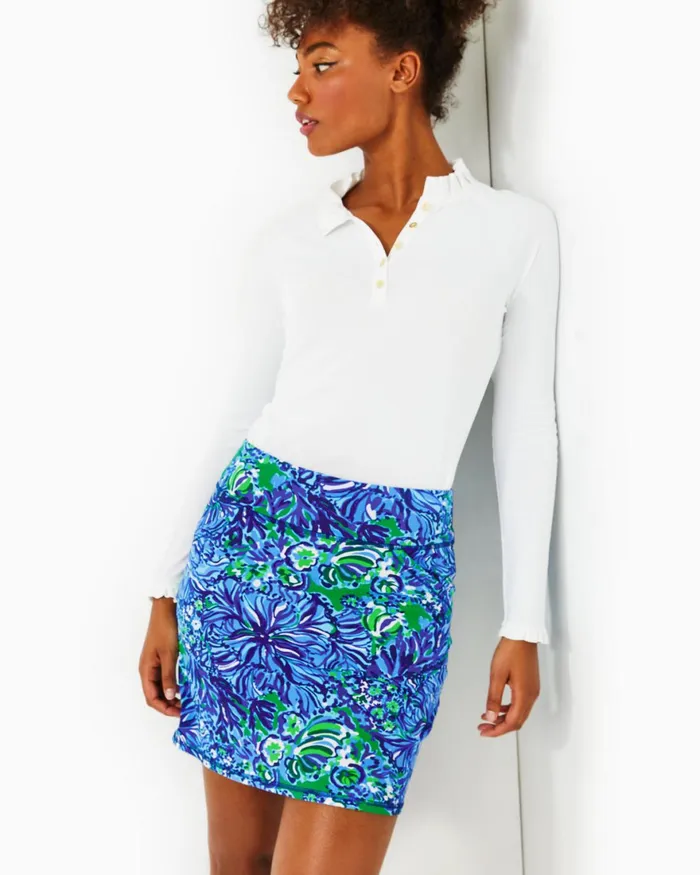 Bottoms Women Lilly Pulitzer UPF 50 Luxletic Maryana Skort Abaco Blue In Turtle Awe Bottoms Women Lilly Pulitzer UPF 50 Luxletic Maryana Skort Abaco Blue In Turtle Awe