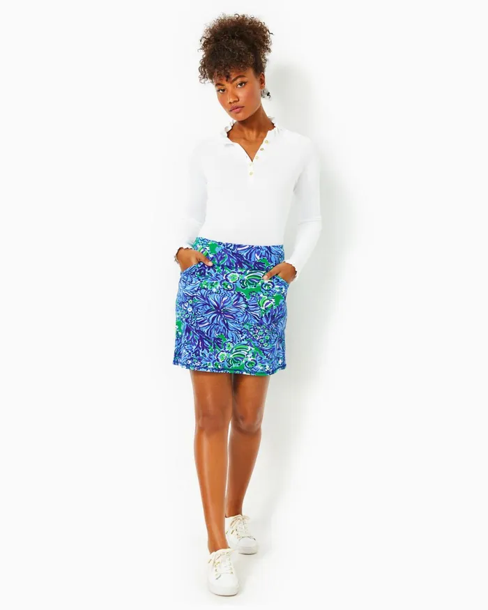 Bottoms Women Lilly Pulitzer UPF 50 Luxletic Maryana Skort Abaco Blue In Turtle Awe Bottoms Women Lilly Pulitzer UPF 50 Luxletic Maryana Skort Abaco Blue In Turtle Awe