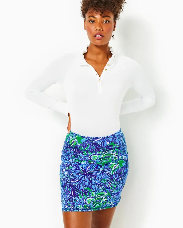 Bottoms Women Lilly Pulitzer UPF 50 Luxletic Maryana Skort Abaco Blue In Turtle Awe Bottoms Women Lilly Pulitzer UPF 50 Luxletic Maryana Skort Abaco Blue In Turtle Awe
