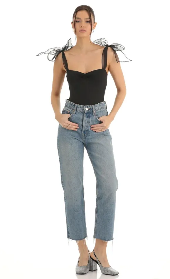 Bow Bodysuit Black Women LUCY IN THE SKY Bodysuits Bow Bodysuit Black Women LUCY IN THE SKY Bodysuits