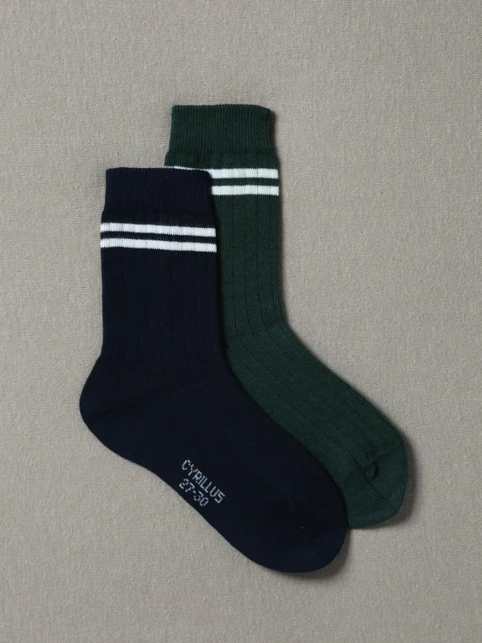 Boys Accessories Cyrillus Pack Of 2 Pairs Of Socks Vert
