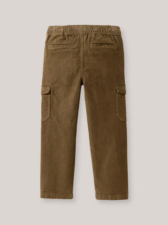 Boys Clothing Cyrillus Corduroy Cargo Trousers Taupe