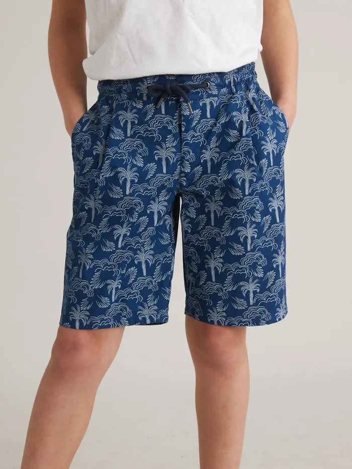 Boys Clothing Cyrillus Palm Print Bermuda Shorts