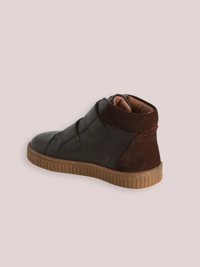 Boys Shoes Cyrillus Leather Ankle Boots Marron Fonce