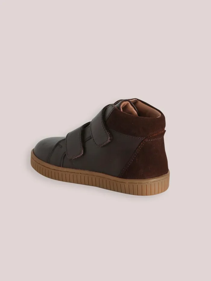 Boys Shoes Cyrillus Leather Ankle Boots Marron Fonce