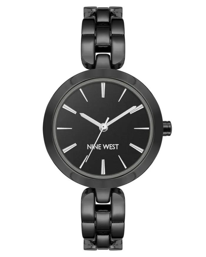 Bracelet Link Watch Black Women Nine West Straps