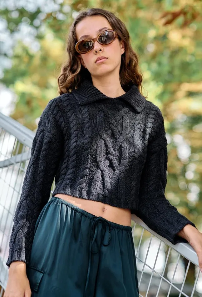 Branca Gray Cotton Pullover Women Ciao Lucia Pullovers