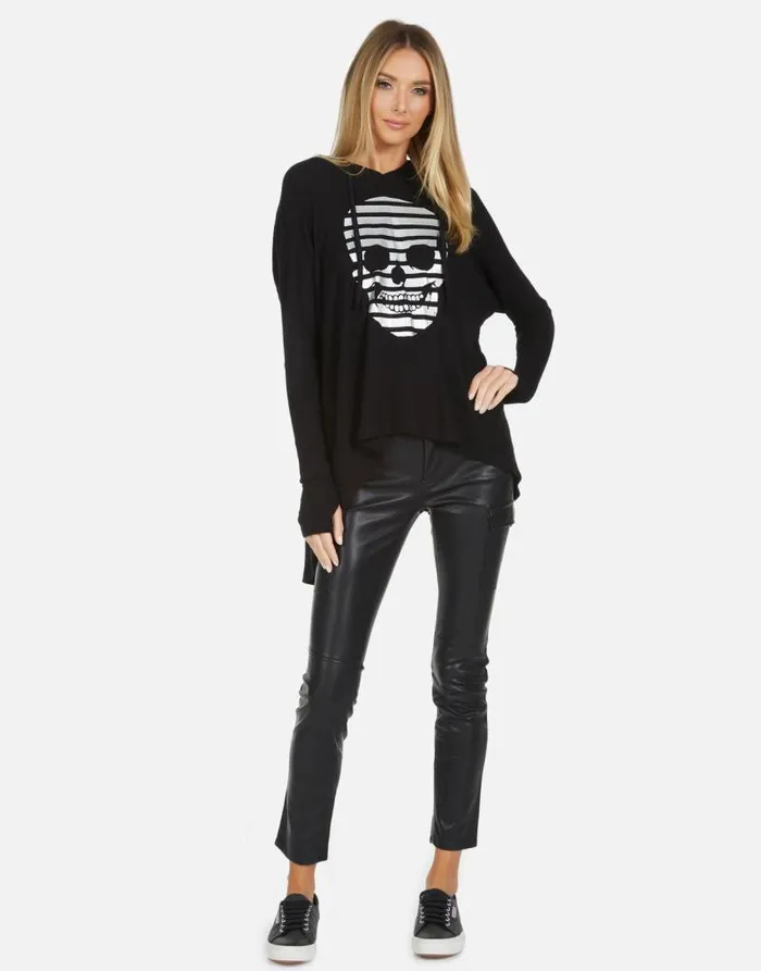 Bristol Stripe Skull Black Women Lauren Moshi Hoodies