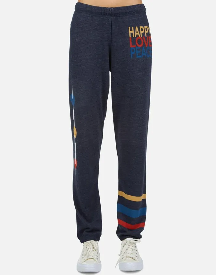 Brynn Happy Peace Love Port Navy Women Lauren Moshi Long Sweatpants