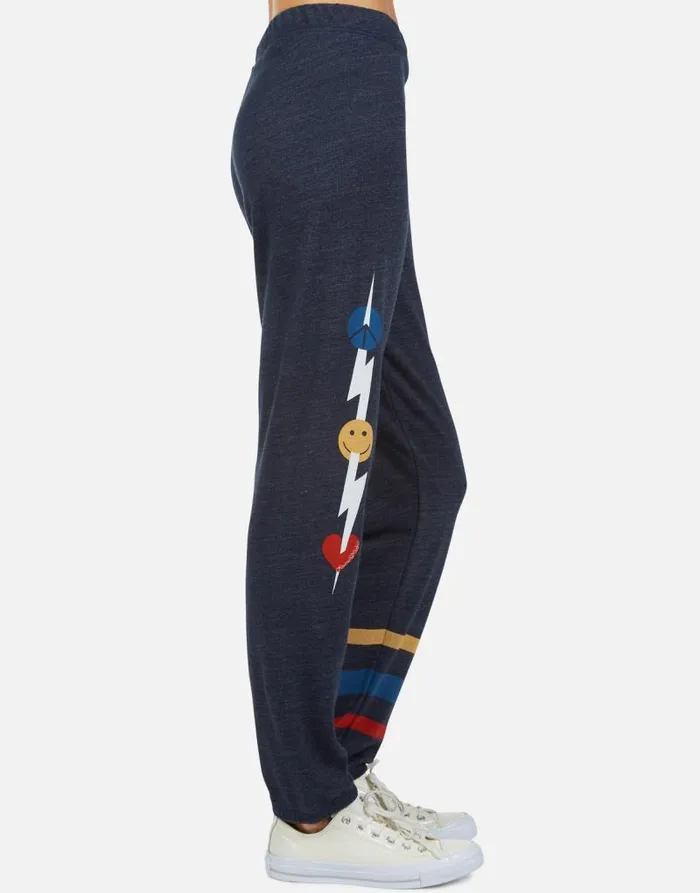 Brynn Happy Peace Love Port Navy Women Lauren Moshi Long Sweatpants