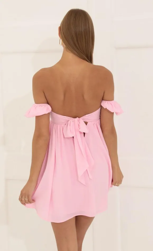 Bubble Crepe Baby Doll Dress Pink Women LUCY IN THE SKY Mini Dresses Bubble Crepe Baby Doll Dress Pink Women LUCY IN THE SKY Mini Dresses