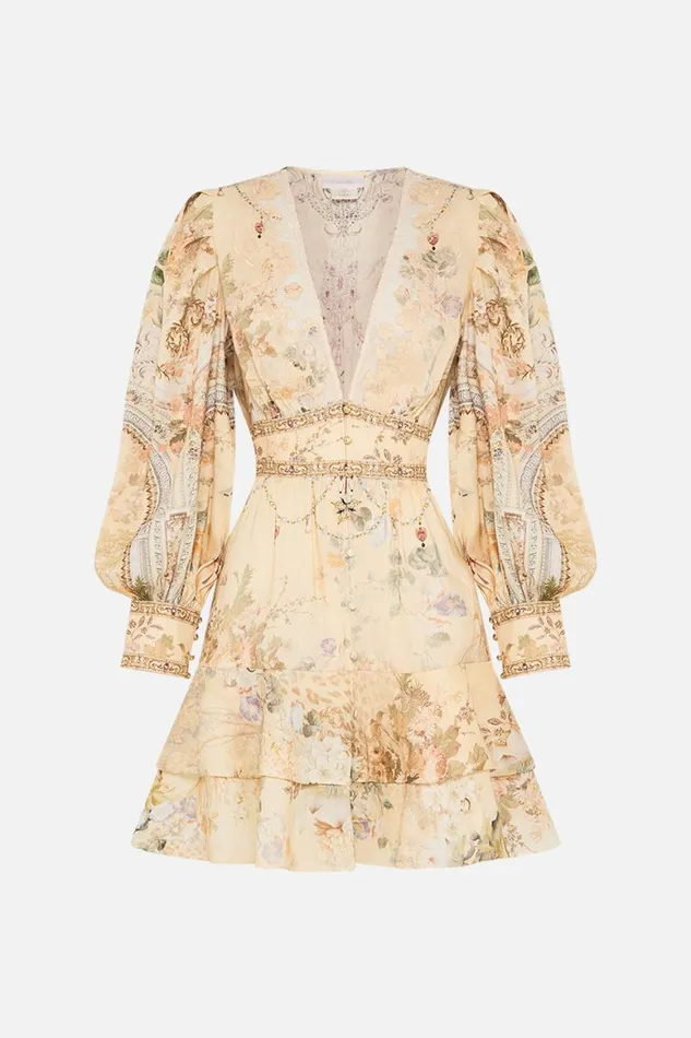 BUTTON FRONT FRILL DRESS ADORNED IN ANTIQUITY Adorned In Antiquity Womens Camilla Dresses