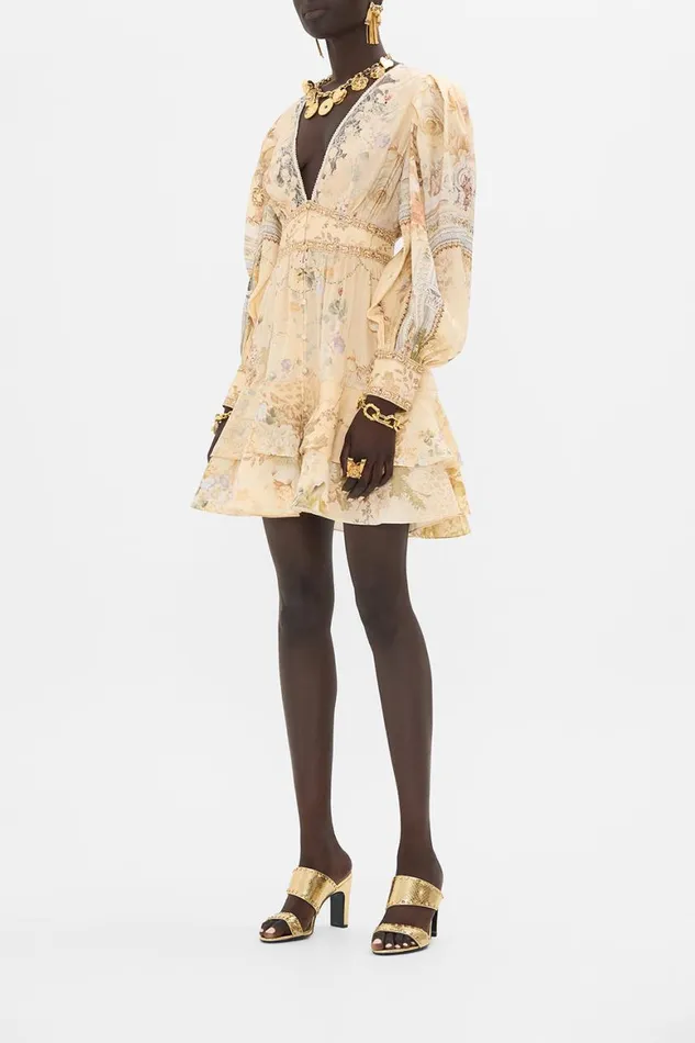 BUTTON FRONT FRILL DRESS ADORNED IN ANTIQUITY Adorned In Antiquity Womens Camilla Dresses