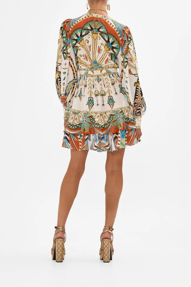 BUTTON FRONT FRILL DRESS VALLEY OF THE QUEENS Valley Of The Queens Womens Camilla Dresses BUTTON FRONT FRILL DRESS VALLEY OF THE QUEENS Valley Of The Queens Womens Camilla Dresses