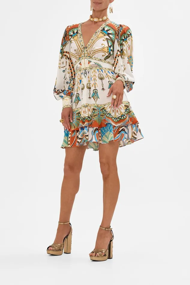 BUTTON FRONT FRILL DRESS VALLEY OF THE QUEENS Valley Of The Queens Womens Camilla Dresses