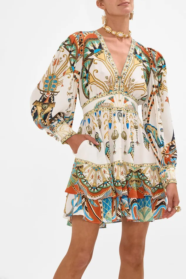 BUTTON FRONT FRILL DRESS VALLEY OF THE QUEENS Valley Of The Queens Womens Camilla Dresses