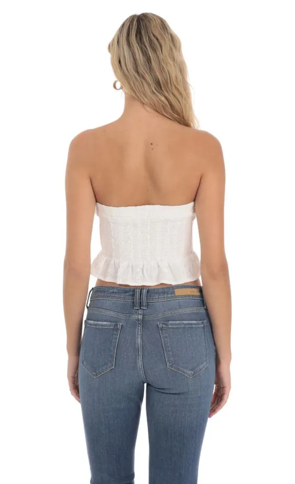 Button Up Top White Women LUCY IN THE SKY Tops Button Up Top White Women LUCY IN THE SKY Tops