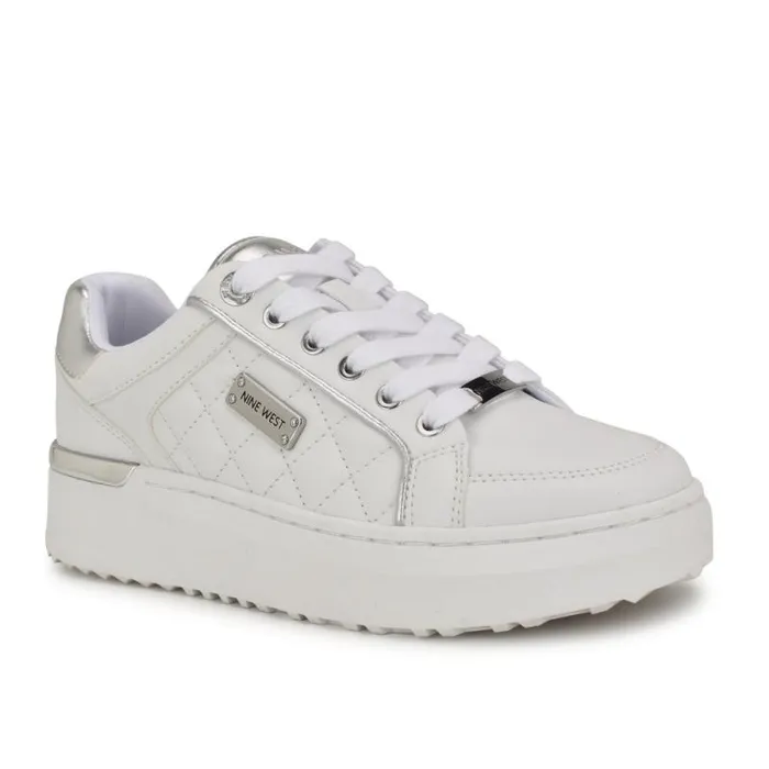 Cafee LaceUp Platform Sneakers Whitesilver Women Nine West Sneakers Cafee LaceUp Platform Sneakers Whitesilver Women Nine West Sneakers