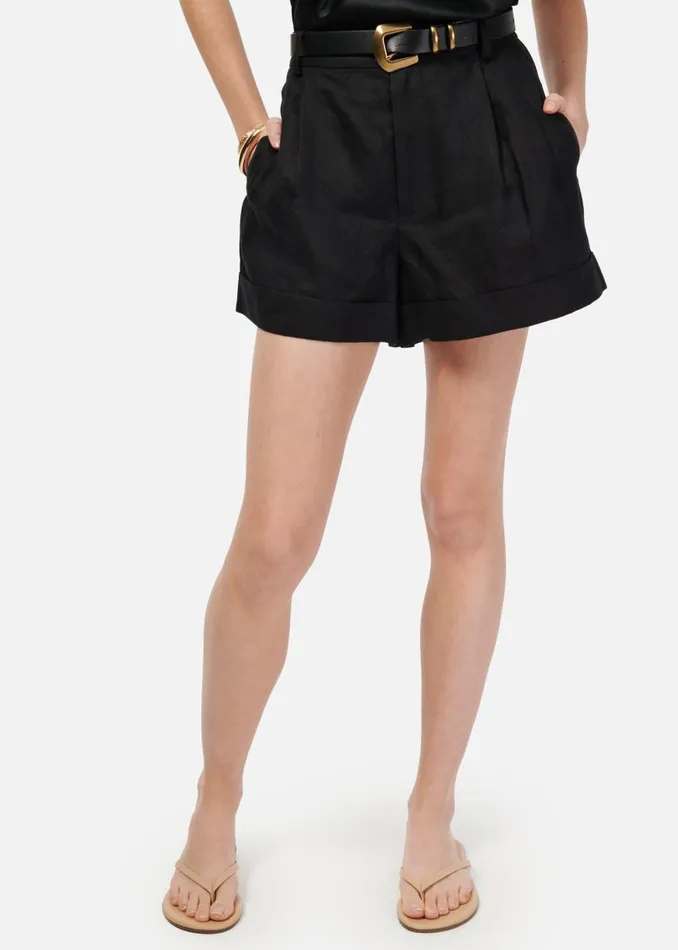 CAMI NYC Bottoms Women Ravi Linen Short Black