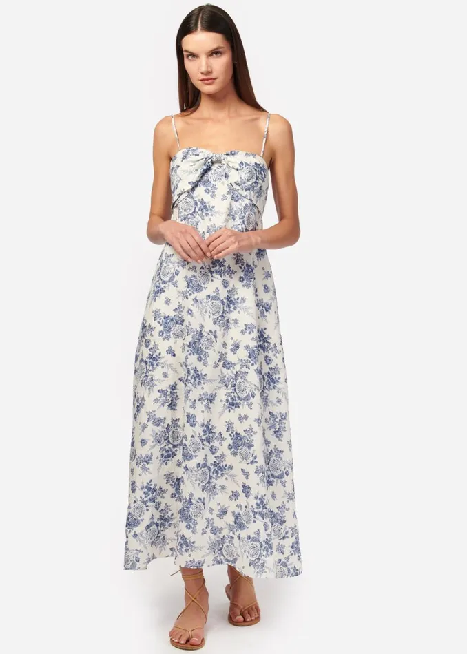 CAMI NYC Dresses Women Tilney Linen Dress Stonewash Floral