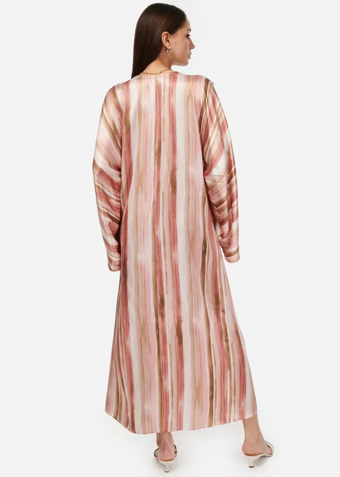 CAMI NYC Dresses Women Xanthe Kaftan Dress Painterly Stripe
