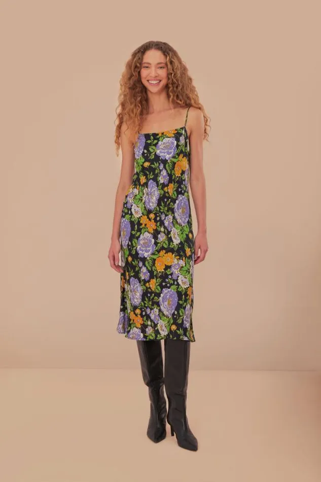 Capri Floral Black Sleveless Mini Dress Women FARM Rio Mini Dresses
